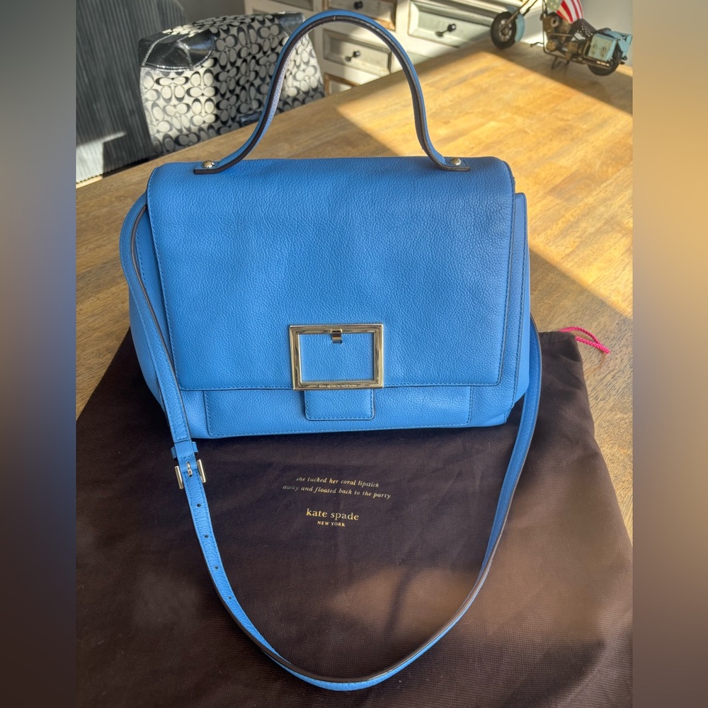 Kate Spade 🩵 cornflower blue  soft pebble leather Shoulder Bag